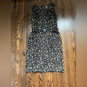 Calvin Klein Belted Leopard Print Dress